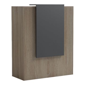 Reception birou Zowel cu LED sonoma-antracit, Sonoma - Gri inchis, 90x40x110 cm