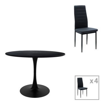Set 5 masa si scaune Balou-Parker Antracit 120x120x98 cm