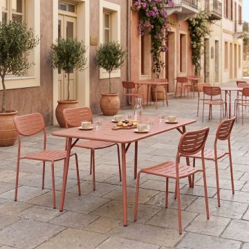 Set 5 masa si scaune gradina, Moraja Deraby, Terracotta, 80x140x72 cm