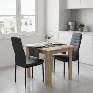 Set masa si scaune 3 buc Manka-Parker Stejar 80x80x77 cm