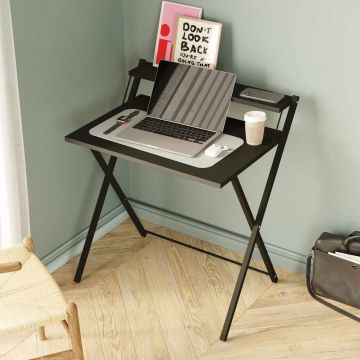 Birou, Hanah Home, Bodo, 76x84x50 cm, PAL, Negru
