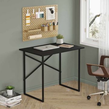 Birou, Hanah Home, Modena, 90x76x60 cm, PAL, Negru
