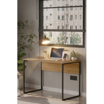 Birou, Hanah Home, Nor2-S, 100x75x55 cm, PAL, Stejar