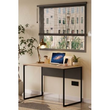Birou, Hanah Home, Nor2-Sa, 100x75x55 cm, PAL, Stejar / Antracit