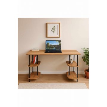 Birou, Hanah Home, Peka113, 120x74x52 cm, PAL, Pin / Negru