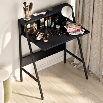Birou, Hanah Home, Piano, 74x92x48 cm, PAL, Negru