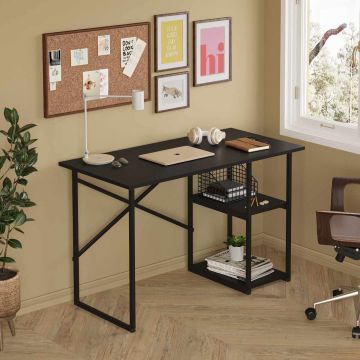 Birou, Hanah Home, Vienna, 120x76x60 cm, PAL, Negru