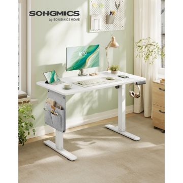 Birou reglabil cu memorie, Balok, Alb, 100x60x120 cm