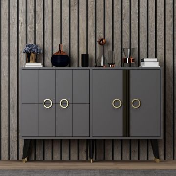 Consolă Eagle - Anthracite, Gri, 80x30x120 cm - Gri