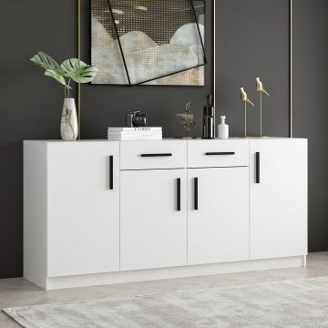 Consolă Kale - White, Alb, 180x85x47 cm - Alb