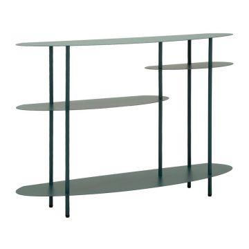Masă consolă albastru-verde din metal 34x118 cm Saturn – Mauro Ferretti