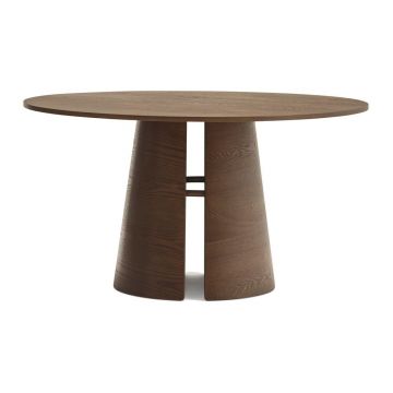 Masă de dining rotundă cu aspect de lemn de frasin ø 137 cm Cep – Teulat