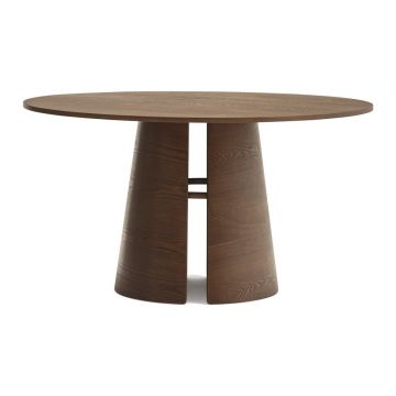 Masă de dining rotundă cu aspect de lemn de frasin ø 137 cm Cep – Teulat