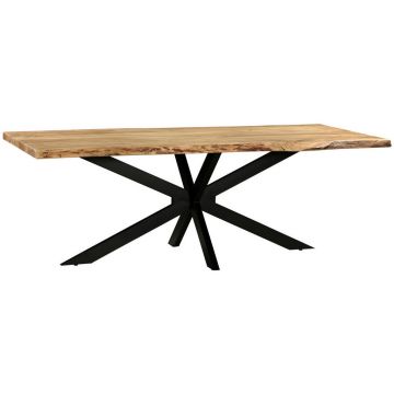 Masă din lemn, metal, 220/100/76 cm,