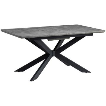 Masă din metal, material pe bază de lemn, 160-200/90/76 cm,