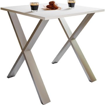 Masă din metal, material pe bază de lemn, 80/50/76 cm,