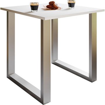 Masă din metal, material pe bază de lemn, 80/50/76 cm,