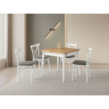Masa extensibila, Hanah Home, Totem, PAL, Stejar / Alb