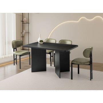 Masa, Hanah Home, Vera, 140x77x80 cm, PAL, Negru