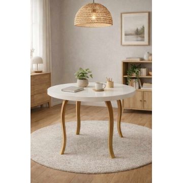 Masa, Hanah Home, Weltwood Bohemian Butterfly 4, PAL, Alb / Natural