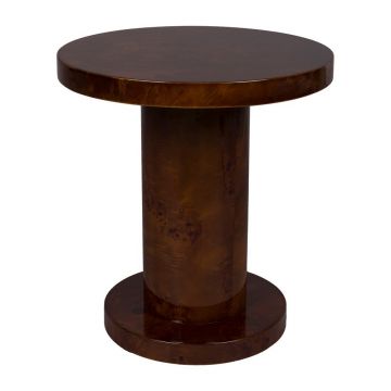 Măsuță auxiliară rotundă cu aspect de lemn de nuc ø 46 cm Quinn – Dutchbone