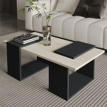 Masuta de cafea, Hanah Home, Matris, 90x37x46.6 cm, PAL, Travertin / Antracit
