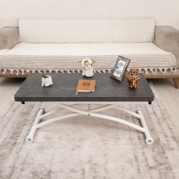 Masuta de cafea, Hanah Home, Mini Juppo Ext, MDF, Alb/Negru