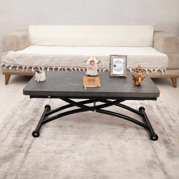 Masuta de cafea, Hanah Home, Mini Juppo Ext, MDF, Negru