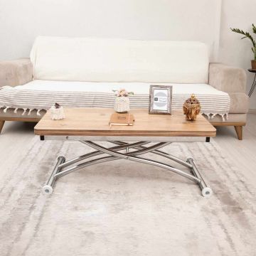 Masuta de cafea, Hanah Home, Mini Juppo Ext, MDF, Pin / Crom