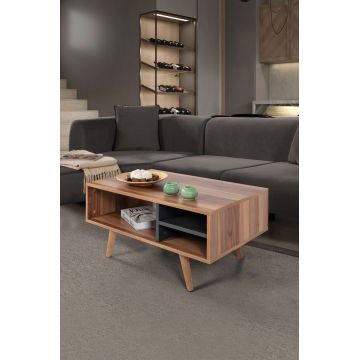 Masuta de cafea, Hanah Home, Venüs 2030, 90x43x55 cm, PAL, Nuc / Antracit