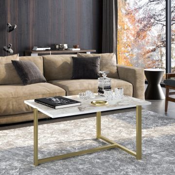 Masuta de cafea Merideths - Gold, Aur, 92x45x64 cm - Auriu
