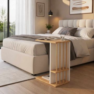 Masuta, Hanah Home, Pint-2, 44x65x29 cm, PAL, Alb/Pin Atlantic