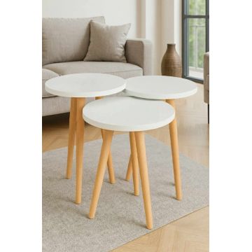 Masute (3 Pieces), Hanah Home, Ck152Ck, PAL, Alb