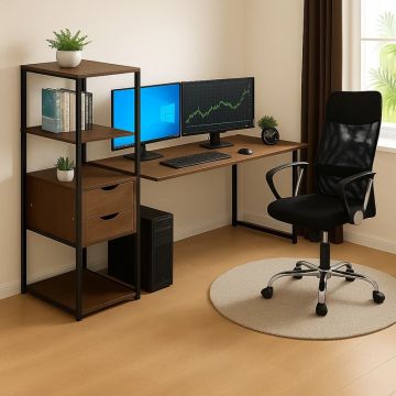 Set Birou si Scaun Joayn, negru, 107x40x110 cm