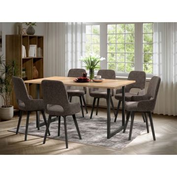 Set Masa Olive + 6 Scaune Berna Cappuccino