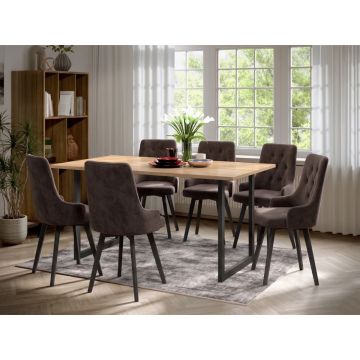 Set Masa Olive + 6 Scaune Talin Maro