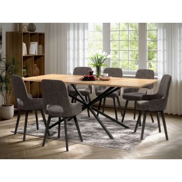 Set Masa Otis + 6 Scaune Berna Cappuccino