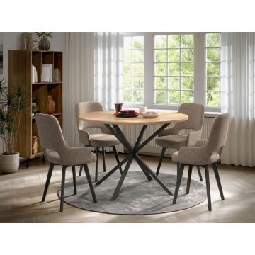 Set Masa Rotunda Spira + 4 Scaune Berna Bej