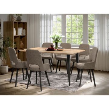 Set Masa Sorento + 6 Scaune Berna Bej