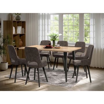 Set Masa Sorento + 6 Scaune Berna Cappuccino