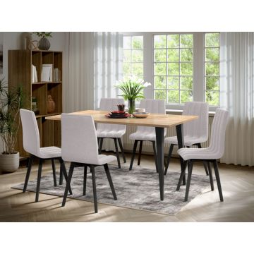 Set Masa Sorento + 6 Scaune Karma Gri Deschis