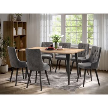 Set Masa Sorento + 6 Scaune Talin Gri Antracit