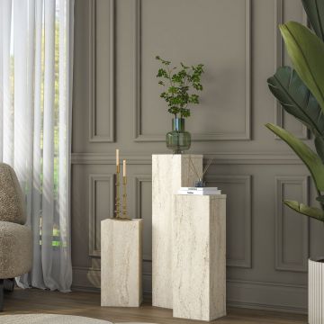 Set masute 2 piese, Hanah Home, AD106, PAL MELAMINAT CALITATE E1, Travertin