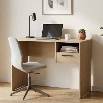 Birou CMS-105-BB-1 Home Collection®, cu sertar si raft, Alb - Stejar, 90x52x75 cm - Stejar