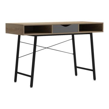 Birou Komo, Gri Sonoma, 120x48x76 cm - Stejar