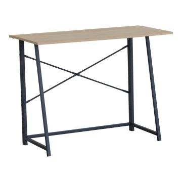 Birou pliabil Siklo, Stejar-Negru, 100x46x76 cm - Stejar salbatic-Negru