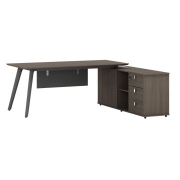 Birou reversibil profesional Denith, Gri nuc, 200x160x75 cm - Gri