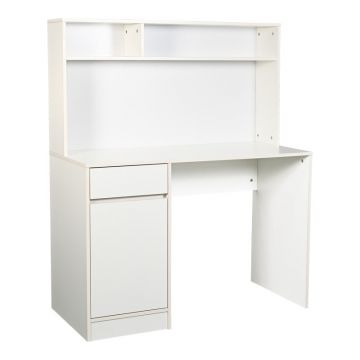 Birou Secreta cu raft, 110x50x135 cm - Alb