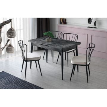 Masa Bucatarie Ay, Gri - Alb - Maro, 120x75x70 cm - Gri