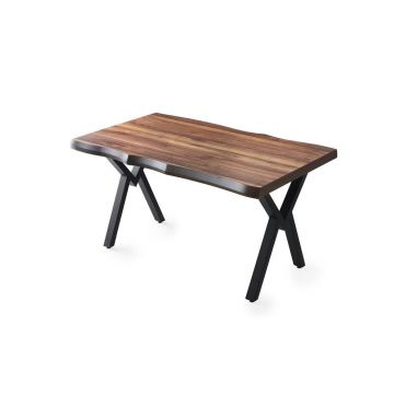 Masa Bucatarie Efor, Nuc - Alb, 140x75x80 cm - Nuc